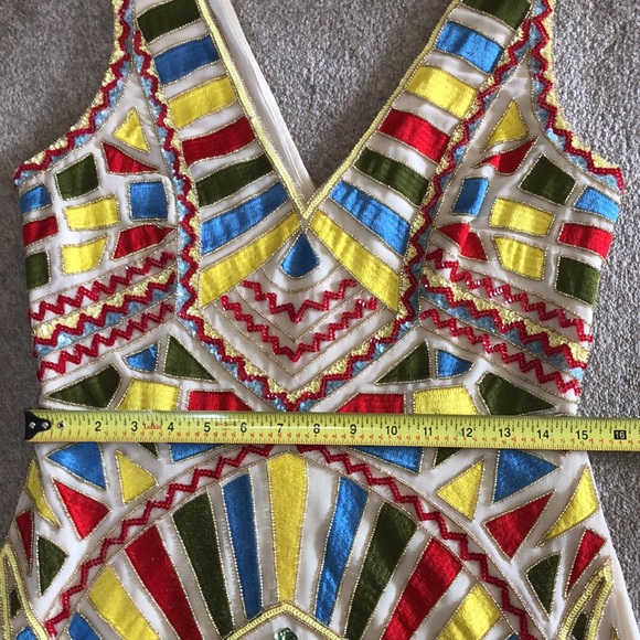 Gianni Bini | Abstract Multicoloured Beaded Sequin Dress - Picture 12 of 13